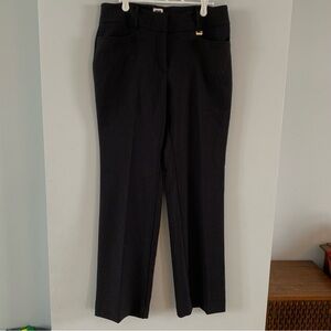 Black Dress Pants Straight Leg Trousers High Rise Flat Front Anne Klein Size 8